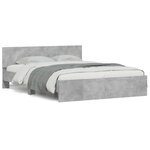 vidaXL Cadre de lit sans matelas gris béton 150x200 cm