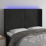 vidaXL Tête de lit à LED Noir 147x16x118/128 cm Velours