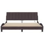 vidaXL Cadre de lit sans matelas Hanko marron foncé 180x200 cm tissu