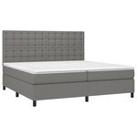 vidaXL Sommier à lattes de lit et matelas et LED Gris foncé 200x200 cm