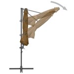 vidaXL Parasol de jardin avec base portable taupe