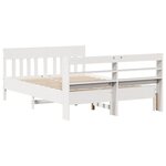 vidaXL Cadre de lit sans matelas blanc 140x190 cm bois de pin massif