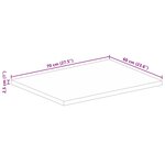 vidaXL Dessus de table 70x60x2 5 cm rectangulaire bois massif récupéré