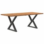 vidaXL Table à manger marron clair bois de chêne massif rectangulaire