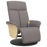 vidaXL Fauteuil inclinable de massage avec repose-pieds taupe tissu