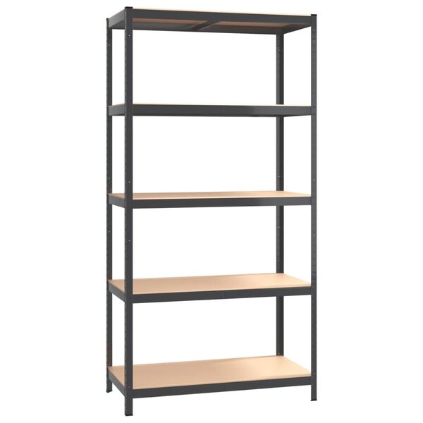 vidaXL Étagère de rangement 5 niveaux Anthracite Acier bois ingénierie