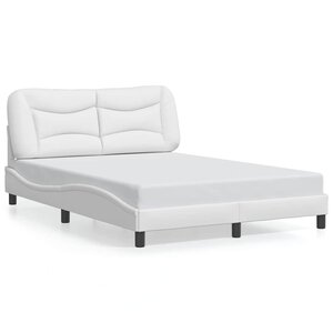 vidaXL Cadre de lit sans matelas Hvar blanc 140x200 cm similicuir