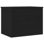 Coffre de rangement vidaXL avec couvercle en chêne noir 60x42x46 cm en bois semi-massif