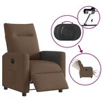 vidaXL Fauteuil inclinable électrique Marron Tissu