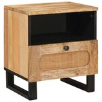 vidaXL Cabinet de chevet avec tiroir 2 Pièces Naturel 40 x 33 x 46 cm
