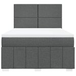 vidaXL Sommier à lattes de lit avec matelas Gris foncé 140x190cm Tissu