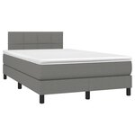 vidaXL Sommier à lattes de lit matelas LED gris foncé 120x190 cm tissu