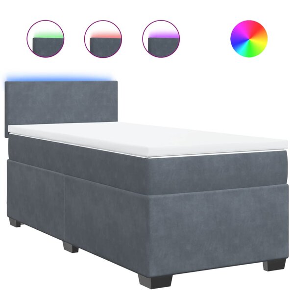 vidaXL Sommier à lattes de lit avec matelas Gris foncé 100x200 cm