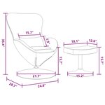 vidaXL Chaise Œuf avec Pouf Gris foncé 63 x 73 x 90 cm Velours