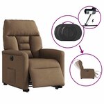 vidaXL Fauteuil inclinable électrique marron tissu