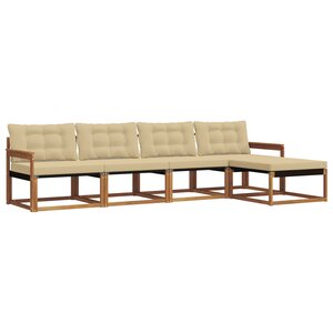 vidaXL Ensemble de canapés d'extérieur 5 pc Naturel et Beige