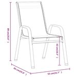 vidaXL Chaises empilables de jardin lot de 2 Gris Tissu textilène