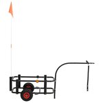 vidaXL Chariot de pêche noir acier