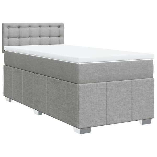 vidaXL Sommier à lattes de lit avec matelas gris clair 80x200 cm tissu