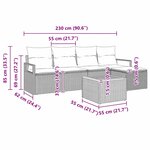 vidaXL Ensemble de canapé de jardin 6 Pièces Gris