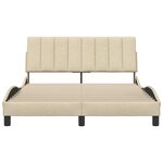 vidaXL Cadre de lit sans matelas crème 140x200 cm tissu