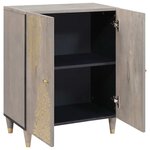 vidaXL Buffet Gris et or 60 x 33.5 x 75 cm Bois de manguier massif