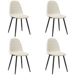 vidaXL Chaises à manger lot de 4 crème velours