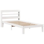 vidaXL Cadre de lit avec tête de lit blanc 75x190cm bois de pin massif