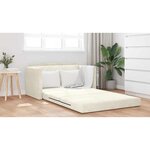 vidaXL Canapé-Lit Crème 124 x 204 x 61 cm Velours