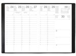 Agenda semainier Pluton 9 X 12 5 cm 1S/2P Noir EXDI