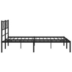 vidaXL Cadre de lit métal avec tête de lit noir 140x190 cm