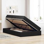 vidaXL Lit avec rangement et matelas Noir 120 x 190 cm Polyester