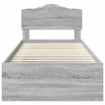 vidaXL Cadre de lit Gris Sonoma 90 x 190 cm Bois de pin massif