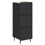 vidaXL Armoire à tiroirs 33 x 34 5 x 92 cm Bois d'ingénierie Noir