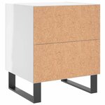 vidaXL Tables de chevet 2 Pièces blanc brillant 40x35x47 5 cm