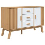 vidaXL Buffet OLDEN blanc et marron 114x43x73 5 cm bois massif de pin