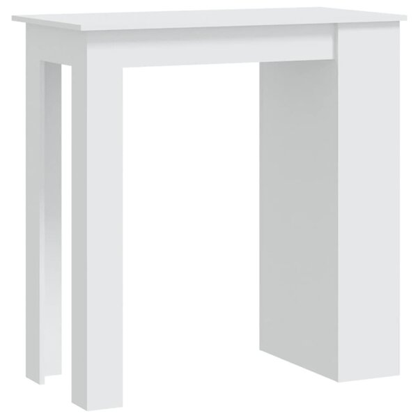 vidaXL Table de bar rangement Blanc 102x50x103 5 cm Bois d'ingénierie