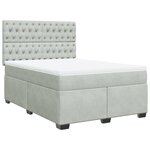 vidaXL Sommier à lattes de lit et matelas Gris clair 140x190cm Velours
