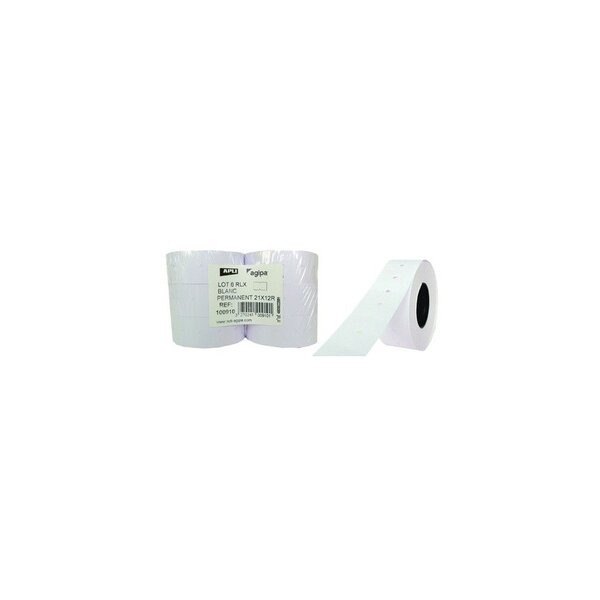 agipa Etiquette pour pince  rectangulaire  blanc  21 x 12 mm