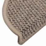 vidaXL Tapis d'escalier autocollants 15 Pièces 56x17x3 cm Beige foncé