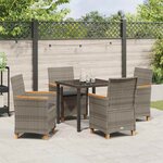 vidaXL Ensemble de salle à manger pour jardin 5 Pièces Gris polyrotin