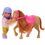 Simba Toys 105737464 - Evi Love Poupée en tenue d'équitation avec cheval