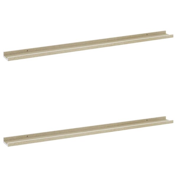 vidaXL Étagères murales 2 Pièces blanc et chêne sonoma 115x9x3 cm