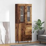 vidaXL Haut Armoire 2 Pièces Bois Ancien Bois Aggloméré et Verre