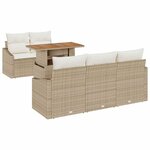 vidaXL Ensemble de canapé de jardin 6 Pièces Beige Poly rotin