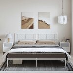 vidaXL Cadre de lit métal sans matelas et tête de lit blanc 193x203 cm