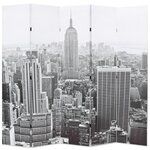 vidaXL Cloison de séparation pliable 200x170 cm New York Noir et blanc