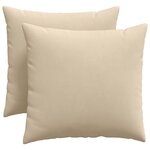 vidaXL Coussins de canapé 2 pc tissu Crème 50 x 50 cm