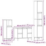 vidaXL Ensemble de mobilier de salle de bain avec tiroir 3 Pièces Noir