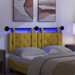 vidaXL Tête de lit suspendue Avec lumière LED Jaune Velours